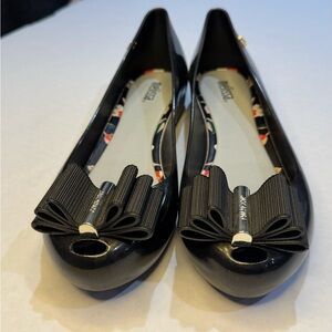 Melissa Black Bow Jelly Flats for Women